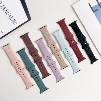 Λουράκι σιλικόνης με διπλή πόρπη και μοτίβο πίεσης iWatch10 για Apple Watch applewatch9/87 Generation Sport SE