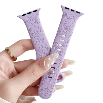 Λουράκι σιλικόνης με διπλή πόρπη και μοτίβο πίεσης iWatch10 για Apple Watch applewatch9/87 Generation Sport SE