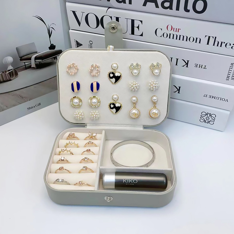 Koreai stílusú Amazon ékszertároló doboz gyűrű fülbevalók európai ékszertároló doboz nagykereskedelmi kétrétegű tároló ékszerdoboz