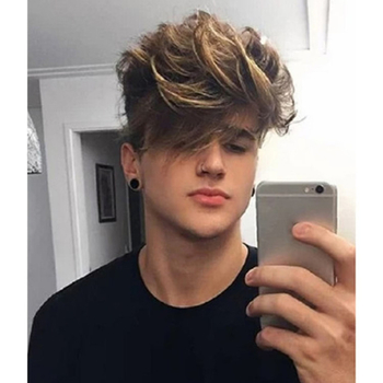 Euroopa ja Ameerika parukad Amazonilt, kuumad moe keskealised mehed pruunid lühikesed sirged juuksed piiriülese e-kaubanduse plahvatused laos