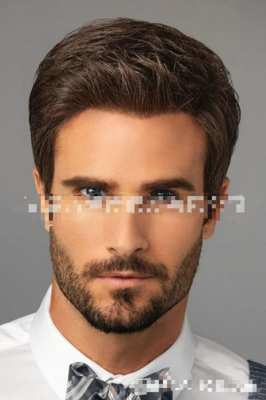 Euroopa ja Ameerika parukad Amazonilt, kuumad moe keskealised mehed pruunid lühikesed sirged juuksed piiriülese e-kaubanduse plahvatused laos