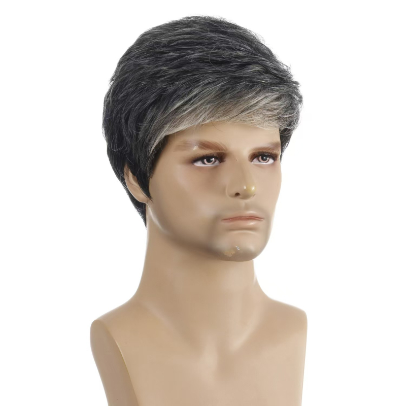 Euroopa ja Ameerika parukad Amazonilt, kuumad moe keskealised mehed pruunid lühikesed sirged juuksed piiriülese e-kaubanduse plahvatused laos