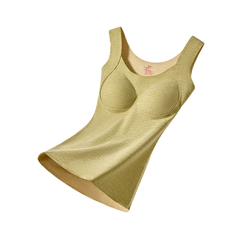 Θερμικό Γιλέκο από Κασμίρ για Γυναικεία με Επιθέματα Στήθους, Νέα Χειμερινή Καμιζόλα Χωρίς Ραφή με Εσωτερική Βάση από Μετάξι από Φλις