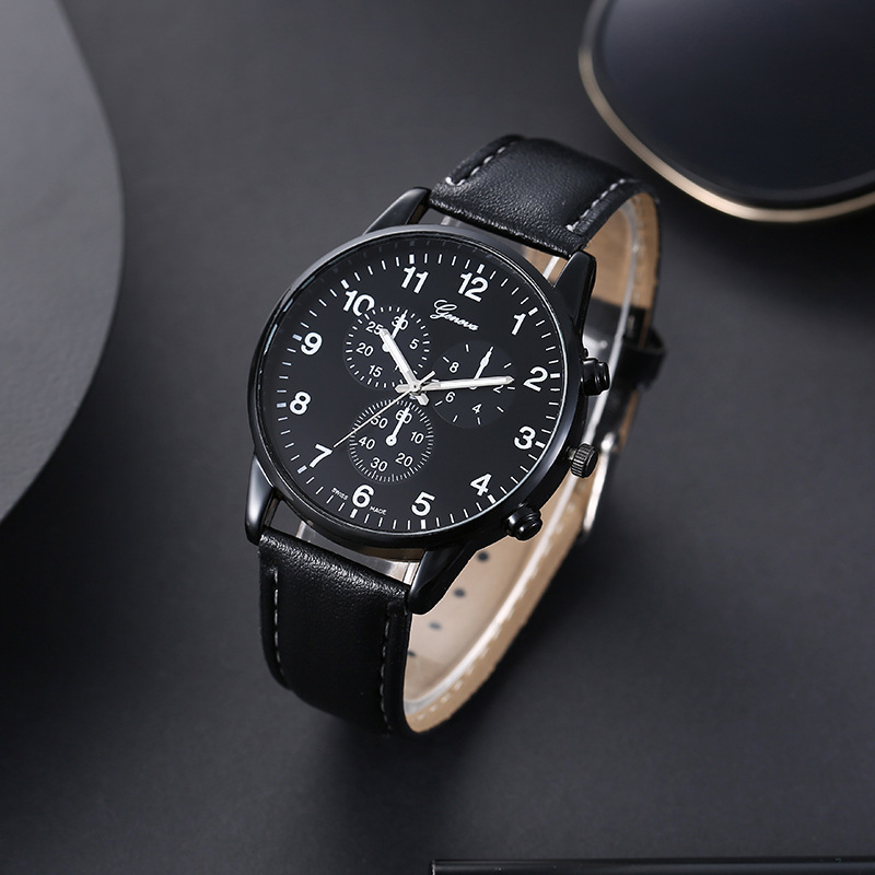 Užsienio prekyba, nauji madingi Ženevos laikrodžiai, padirbti „Three-Eye“ vyriški laikrodžiai, lydinio korpusas, vientisas pristatymas