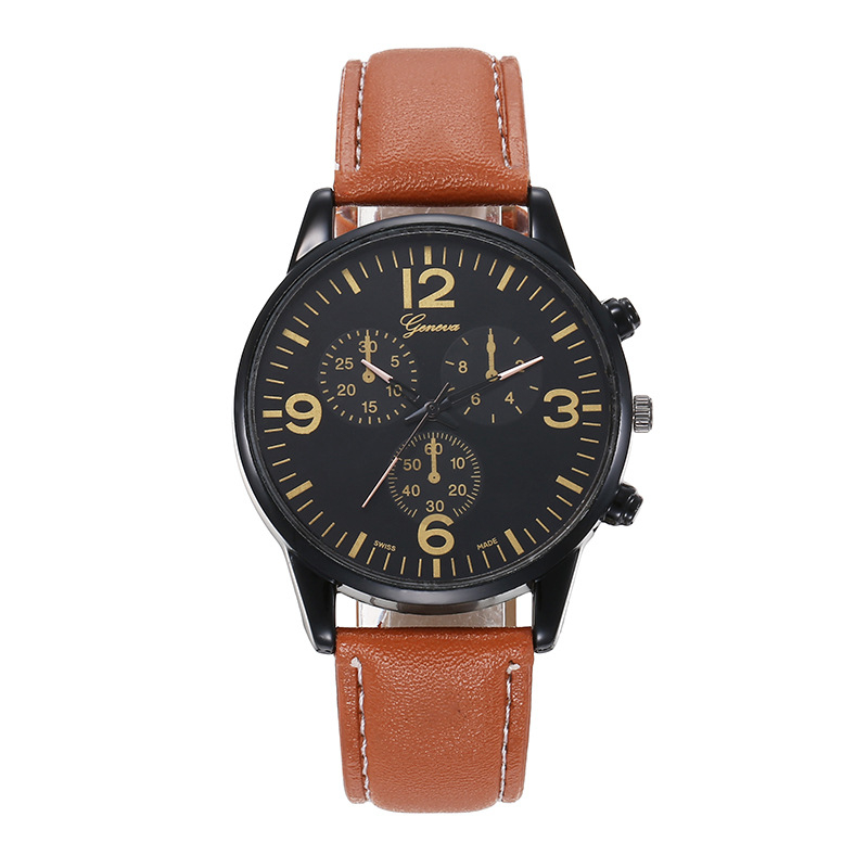 Užsienio prekyba, nauji madingi Ženevos laikrodžiai, padirbti „Three-Eye“ vyriški laikrodžiai, lydinio korpusas, vientisas pristatymas