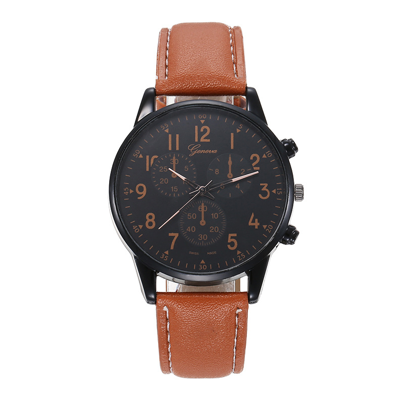 Užsienio prekyba, nauji madingi Ženevos laikrodžiai, padirbti „Three-Eye“ vyriški laikrodžiai, lydinio korpusas, vientisas pristatymas
