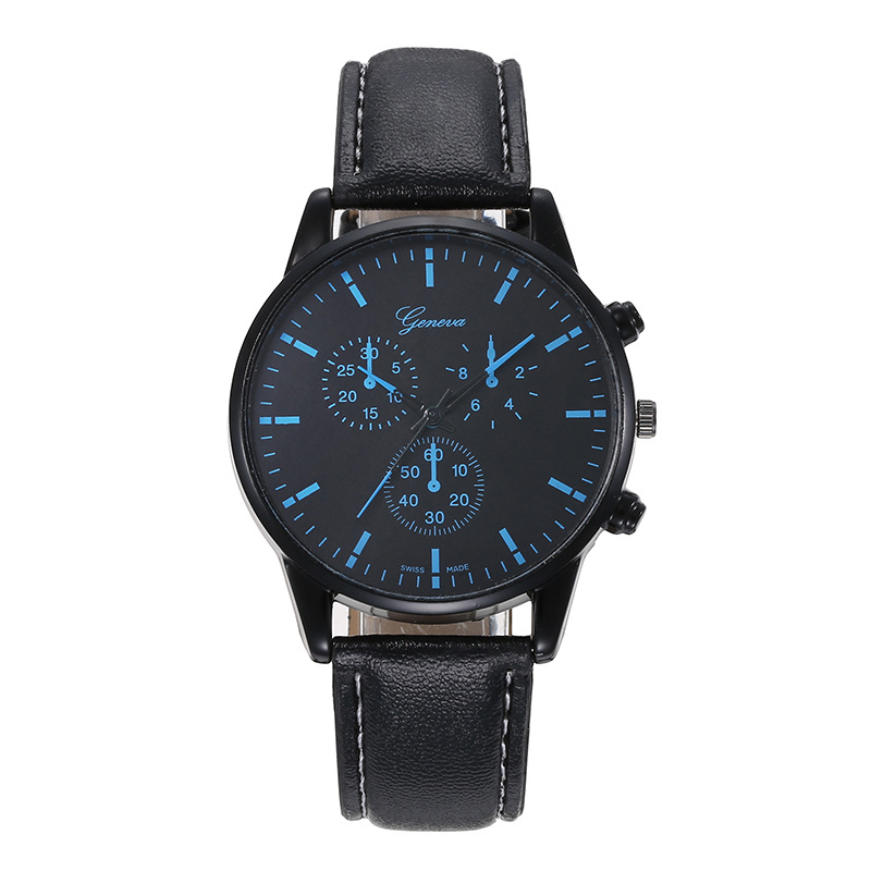 Užsienio prekyba, nauji madingi Ženevos laikrodžiai, padirbti „Three-Eye“ vyriški laikrodžiai, lydinio korpusas, vientisas pristatymas