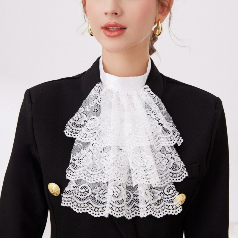 Uus prantsuse stiilis vintage pitsist võltskraega sall keskaegse viktoriaanliku kraega nukukaelarihm