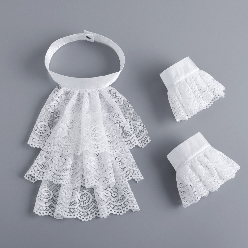 Uus prantsuse stiilis vintage pitsist võltskraega sall keskaegse viktoriaanliku kraega nukukaelarihm