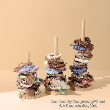 Kūrybingas medžio masyvo galvos virvės laikymo stovas, plaukų virvė, plaukų gėlių stovas, galvos apyrankė, apyrankės demonstravimo rekvizitų stovas