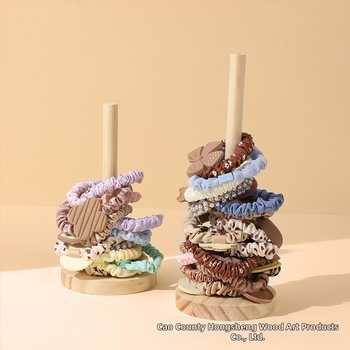 Kūrybingas medžio masyvo galvos virvės laikymo stovas, plaukų virvė, plaukų gėlių stovas, galvos apyrankė, apyrankės demonstravimo rekvizitų stovas