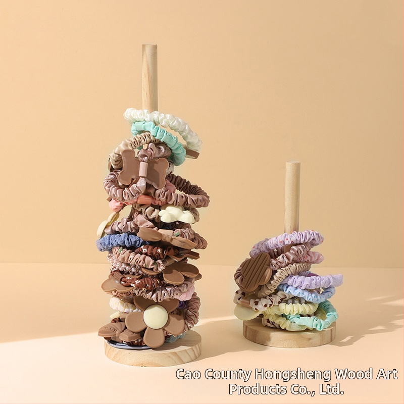 Kūrybingas medžio masyvo galvos virvės laikymo stovas, plaukų virvė, plaukų gėlių stovas, galvos apyrankė, apyrankės demonstravimo rekvizitų stovas