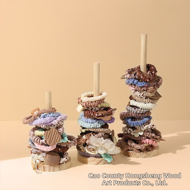 Kreatívny masívny drevený stojan na lano na hlavu, stojan na vlasy s kvetinovým lanom, stojan na náramok s hlavou, rekvizity na náramky.