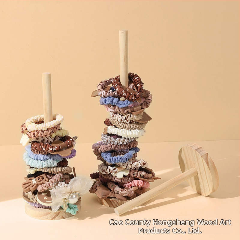 Kreatívny masívny drevený stojan na lano na hlavu, stojan na vlasy s kvetinovým lanom, stojan na náramok s hlavou, rekvizity na náramky.