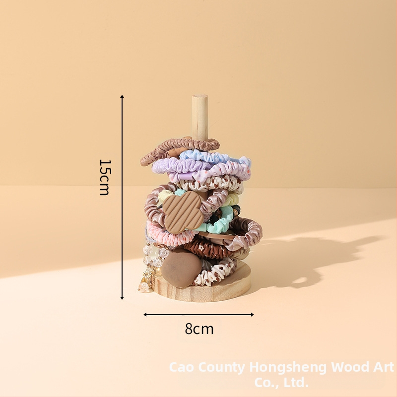 Kūrybingas medžio masyvo galvos virvės laikymo stovas, plaukų virvė, plaukų gėlių stovas, galvos apyrankė, apyrankės demonstravimo rekvizitų stovas