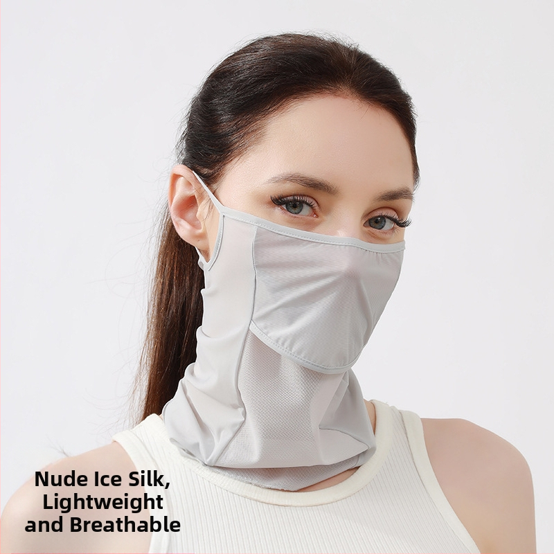 Лятна ледена копринена маска за жени, дишаща слънцезащитна маска, тънка, бързосъхнеща, за спорт на открито, фитнес, мъжка маска за риболов и колоездене