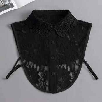 Χειμερινό κοστούμι με γιακά με βάση και βολάν για ενήλικες, μονόχρωμο, επίσημο λευκό πουλόβερ, ευέλικτο ψεύτικο γιακά