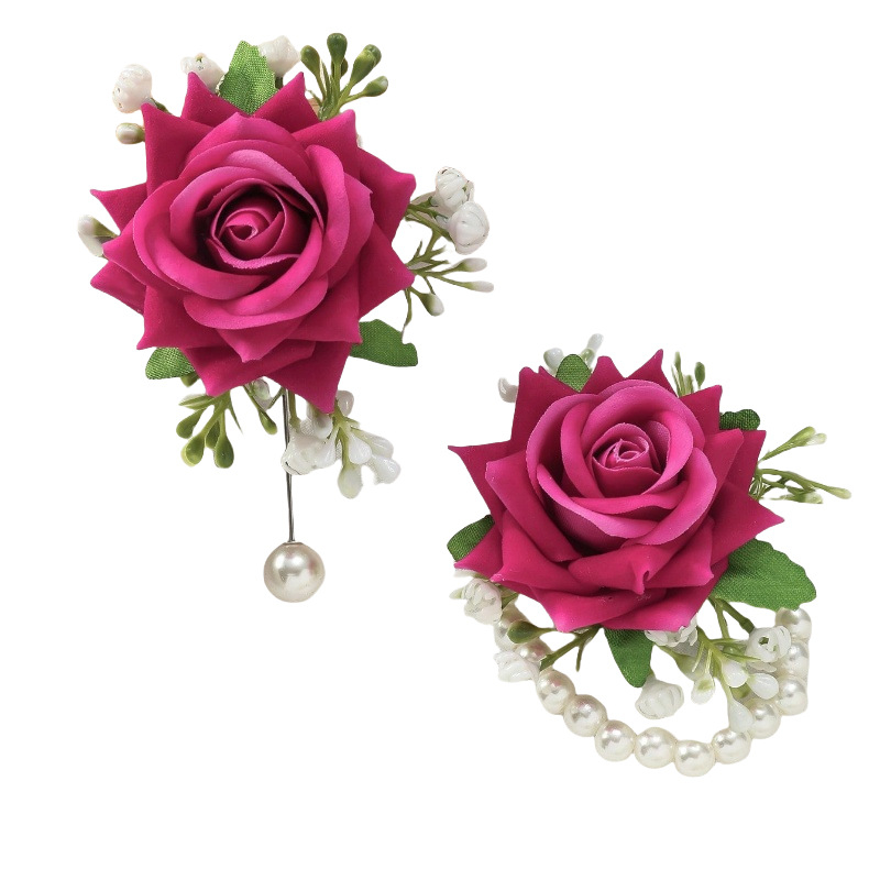 „Amazon“ tarpvalstybinė nauja rožių riešo gėlių korsažo pamergės sesuo grupės dekoratyvinė gėlė miško riešo gėlių gamintojai
