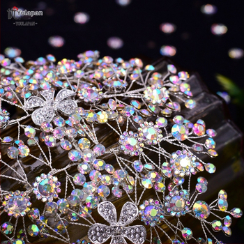 Youlapan Hp240 Εξαγωγή Νυφικών Κεφαλών Πολυτελή Στρας Ευρεία Κορδέλα Μαλλιών Γάμου Κορδέλα Μαλλιών Ab Χρώμα Διαμαντιών Κορδέλα Μαλλιών