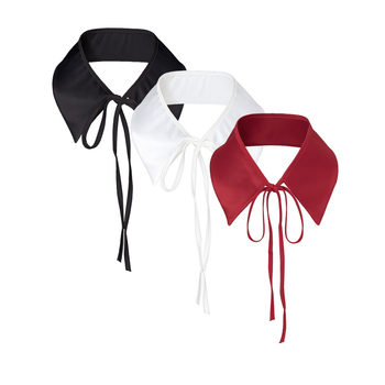 Amazon Μαύρο και Λευκό Μπορντό Μαλακό Φωτιστικό Κολάρο Γυναικείο Ευκολότερο για Ταίριασμα Μόδας Διακοσμητικό Σατέν Ψεύτικο Κολάρο Προηγμένο Κολάρο Κολάρο