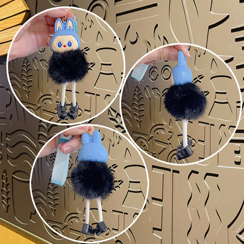 Uus labubu plush-riidest armas autovõtme koolikoti rippuv ripats-võtmehoidja hulgimüük
