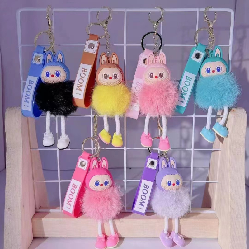 Uus labubu plush-riidest armas autovõtme koolikoti rippuv ripats-võtmehoidja hulgimüük