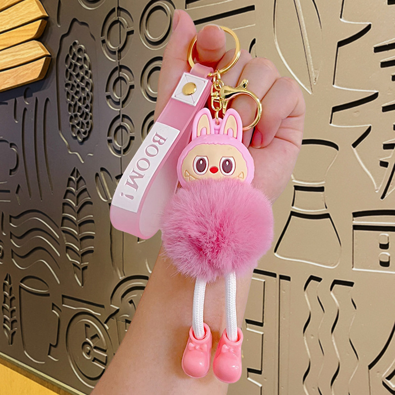 Uus labubu plush-riidest armas autovõtme koolikoti rippuv ripats-võtmehoidja hulgimüük