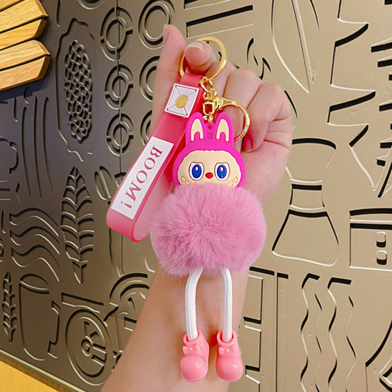 Uus labubu plush-riidest armas autovõtme koolikoti rippuv ripats-võtmehoidja hulgimüük