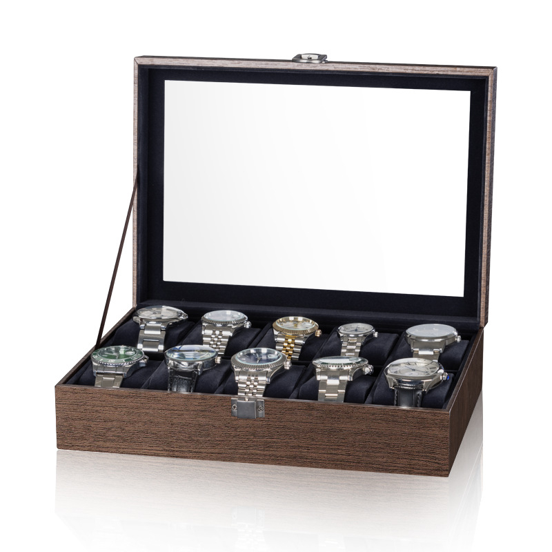 Kellakarp, pähklipuu mustriga seeria, mitmepositsiooniline ehete hoiukarp, kellakarp, prillide ümbris, päikeseprillide hoiukarp