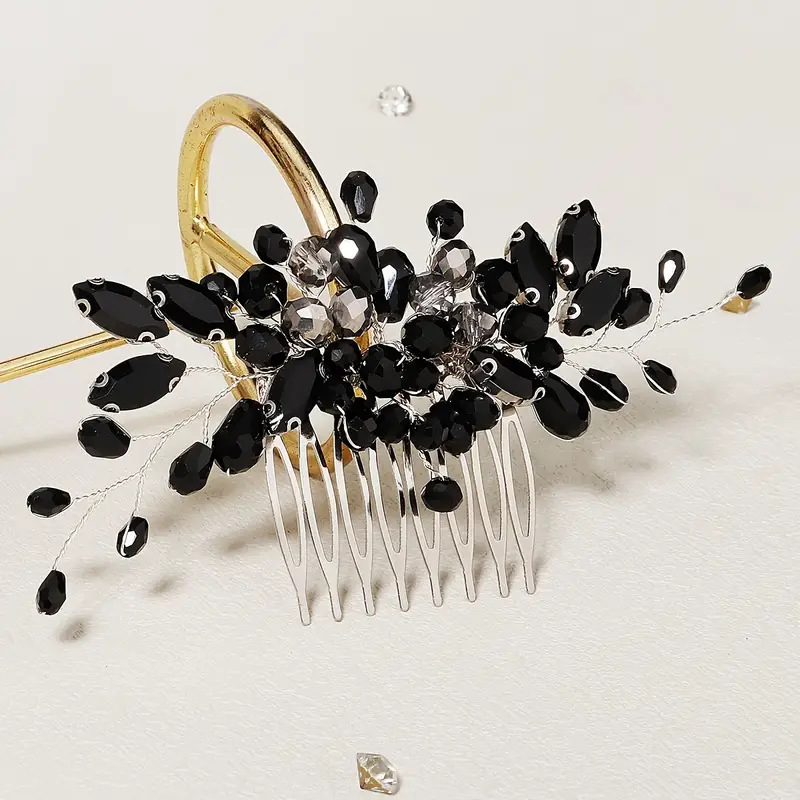 Tarptautinės amazonės gotikinės vestuvinės juodos plaukų šukos, kiniškos retro stiliaus plaukų kamštukai, rankomis įsmeigtos šukos, nuotakos galvos apdangalas, sušukuota šukuosena