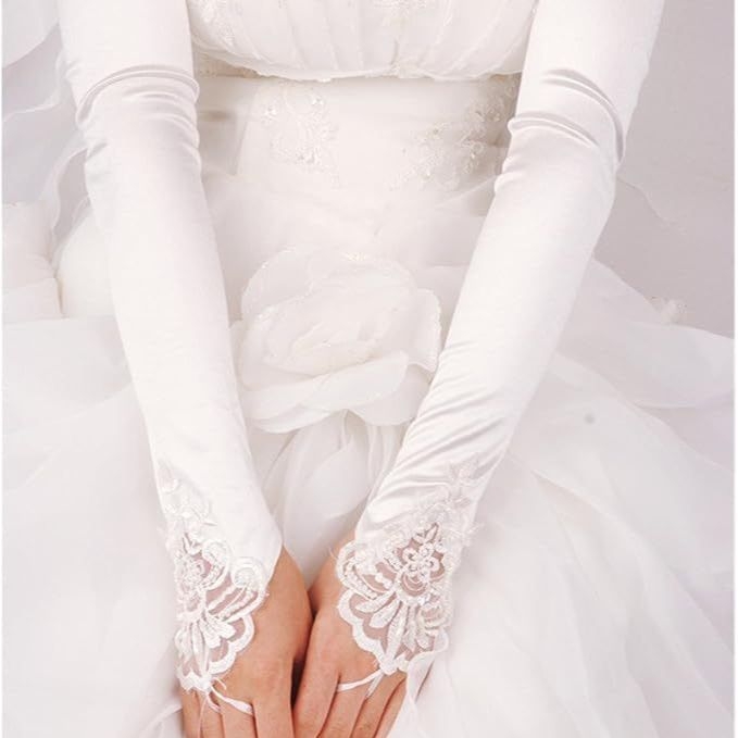 1920-ųjų vakarėlių karoliukų etiketo tuščiaviduris atlasinis kabliuko formos pirštas ilgomis rankovėmis, tarpvalstybinės nuotakos vestuvinės suknelės pirštinės