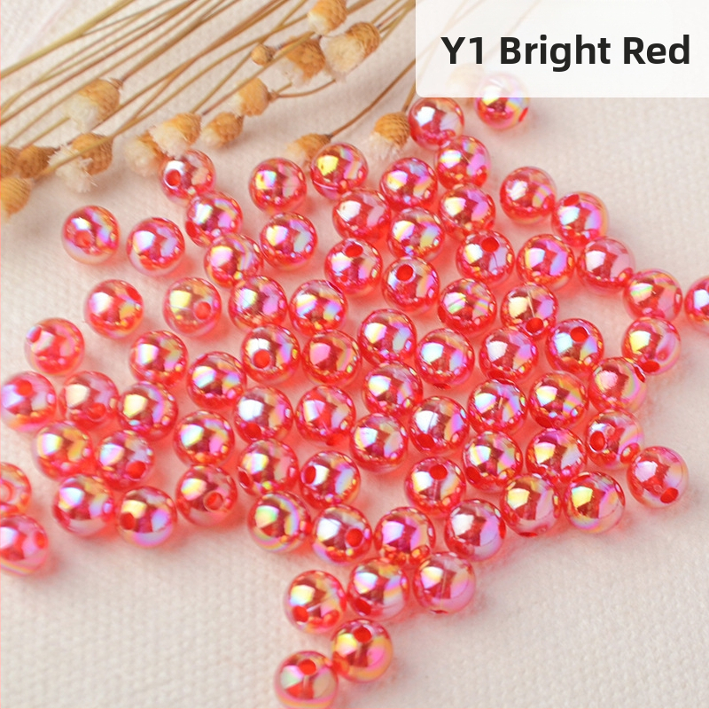 Perforuoti skaidrūs AB spalvos perlų karoliukai, padengti spalvų magija, spalvoti plastikiniai rankų darbo papuošalų aksesuarai, karoliukai sandėlyje