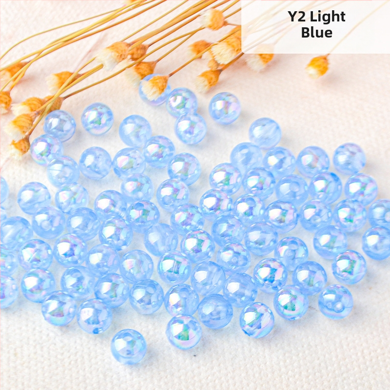 Perforuoti skaidrūs AB spalvos perlų karoliukai, padengti spalvų magija, spalvoti plastikiniai rankų darbo papuošalų aksesuarai, karoliukai sandėlyje