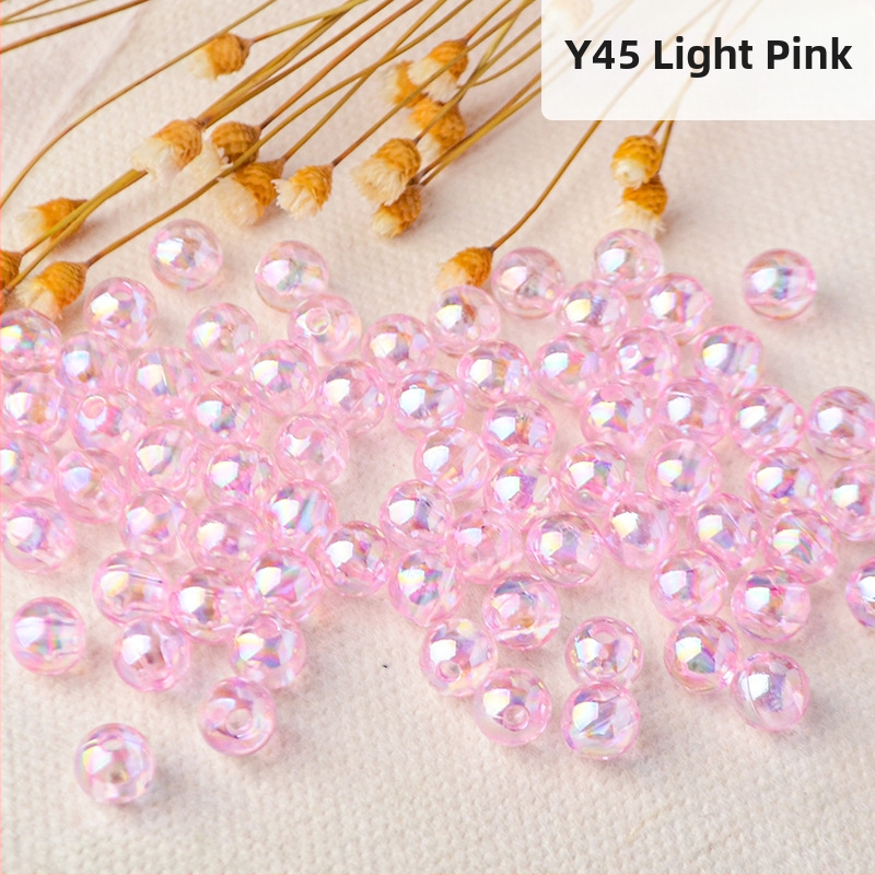 Perforuoti skaidrūs AB spalvos perlų karoliukai, padengti spalvų magija, spalvoti plastikiniai rankų darbo papuošalų aksesuarai, karoliukai sandėlyje