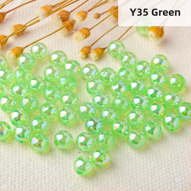 Perforuoti skaidrūs AB spalvos perlų karoliukai, padengti spalvų magija, spalvoti plastikiniai rankų darbo papuošalų aksesuarai, karoliukai sandėlyje