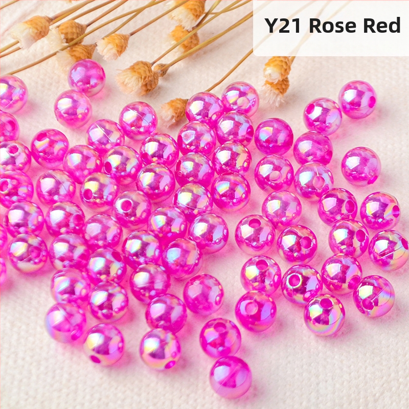 Perforuoti skaidrūs AB spalvos perlų karoliukai, padengti spalvų magija, spalvoti plastikiniai rankų darbo papuošalų aksesuarai, karoliukai sandėlyje