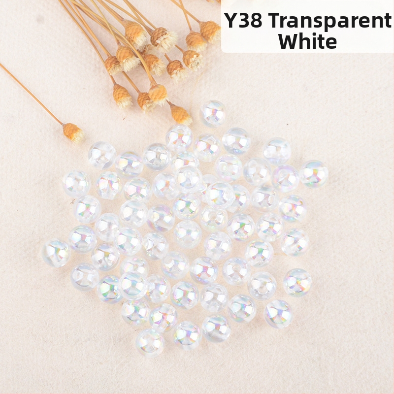 Perforuoti skaidrūs AB spalvos perlų karoliukai, padengti spalvų magija, spalvoti plastikiniai rankų darbo papuošalų aksesuarai, karoliukai sandėlyje
