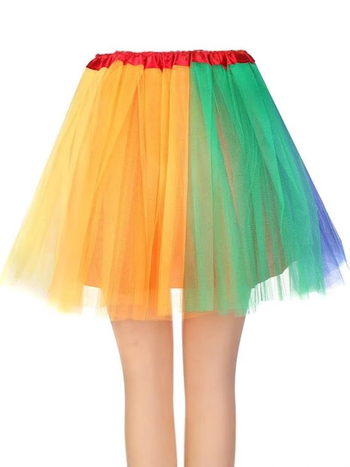 Γυναικεία μακριά γάντια ουράνιου τόξου κάλτσες με φτερό, φούστα με κρίκο από τούλι, χορός, παράσταση, αξεσουάρ πάρτι, κοστούμι