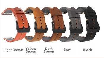 Δερμάτινο λουράκι Crazy Horse απευθείας από το εργοστάσιο 22, 20 χιλιοστά από πραγματικό δέρμα αγελάδας, έξυπνο λουράκι γρήγορης απελευθέρωσης, ρετρό ανδρικό