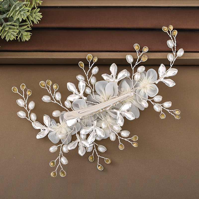 Naujo stiliaus fėjų šilko siūlų plaukų šukos nuotakos galvos apdangalai korėjietiško stiliaus perlų gėlių šukos vestuvinės suknelės plaukų aksesuarai super fėjos mori stilius