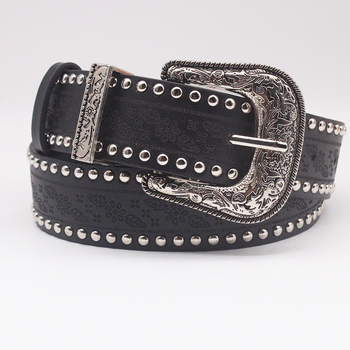 Žemas, dviejų eilių letenėlių karoliukų juodas vyriškas ir moteriškas diržas su puošmena, pankroko stiliaus, laisvalaikio, retro lydinio sagtimi.