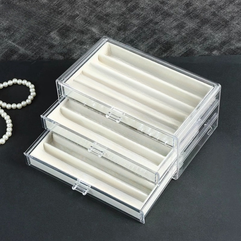 Läbipaistev kolmekihiline tolmukindel pärlkaelakee hoiukarp rangluu keti käevõru ehtekarp kaelakee ehete kogumiskarp