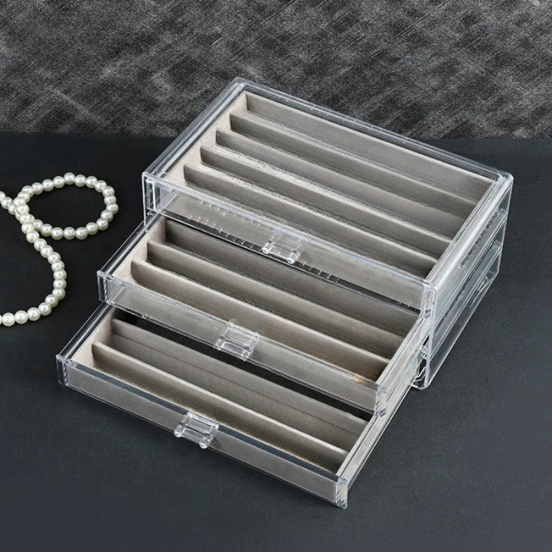 Läbipaistev kolmekihiline tolmukindel pärlkaelakee hoiukarp rangluu keti käevõru ehtekarp kaelakee ehete kogumiskarp