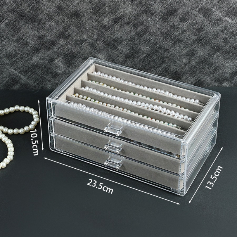 Läbipaistev kolmekihiline tolmukindel pärlkaelakee hoiukarp rangluu keti käevõru ehtekarp kaelakee ehete kogumiskarp