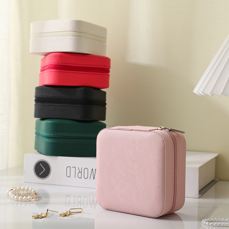 Hulgimüügi ehtekarp peegliga, niiskuskindel reisisõrmus, kõrvarõngad, kaelakee, kõrvarõngad, ehete hoiukarp, reisiehtekarp