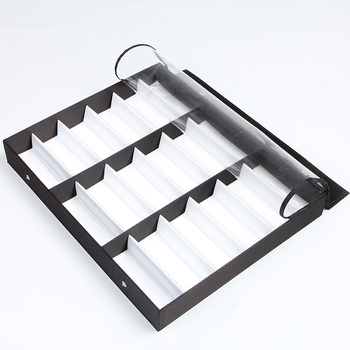 Κουτί αποθήκευσης γυαλιών, κουτί κοσμημάτων υψηλής ποιότητας, 18 κουτιά γυαλιών μέσω του καπακιού, κουτί προβολής από εργοστάσιο, απευθείας πωλήσεις