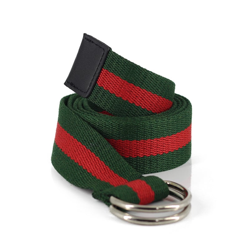 Curea creativă multicoloră cu inel dublu, personalizată, curea din pânză, tendință la modă, curea din pânză curcubeu