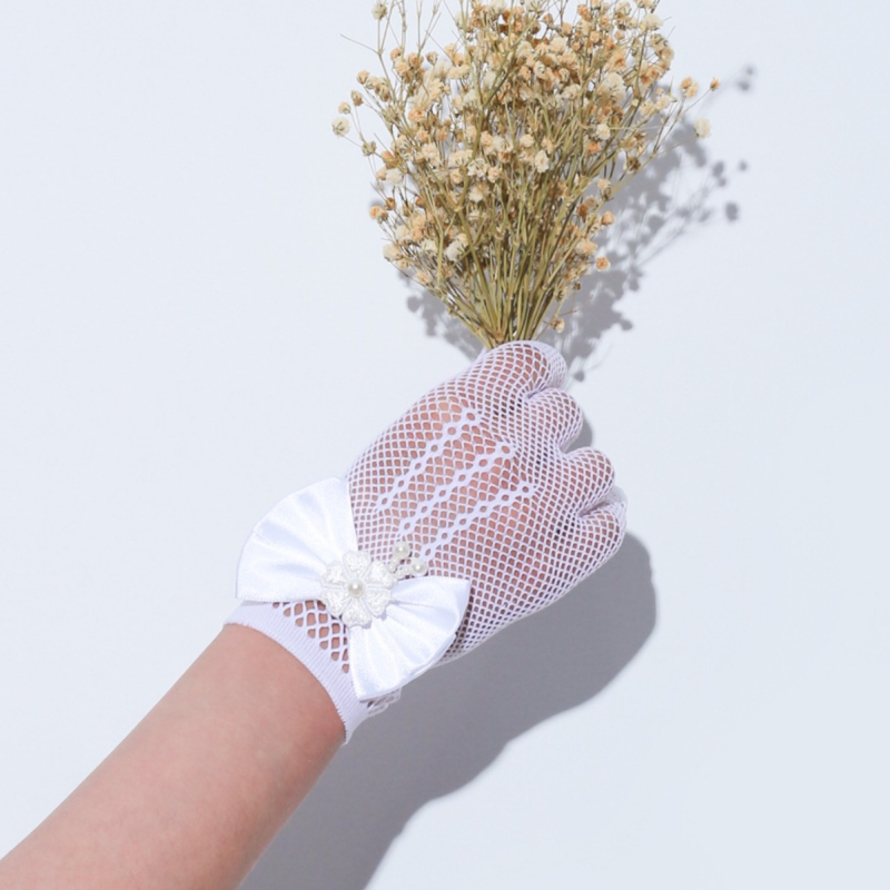 Naujos nuotakos vestuvinės pirštinės vintažinės nėriniuotos trumpo kaspino perlų vestuvinės suknelės kelioninės pirštinės su licencija