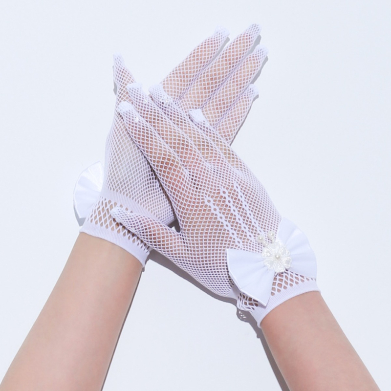 Naujos nuotakos vestuvinės pirštinės vintažinės nėriniuotos trumpo kaspino perlų vestuvinės suknelės kelioninės pirštinės su licencija