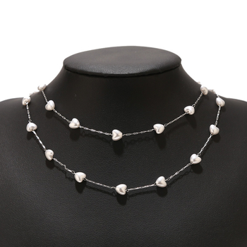 Roostevabast terasest pärlkett, kuldne armastuskaelakee, pärlkett, naiste rangluukett